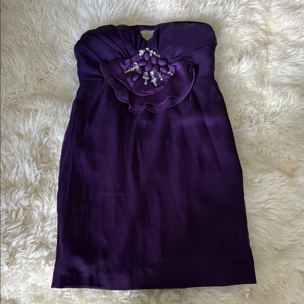 Arden B Elegant Purple Strapless Dress